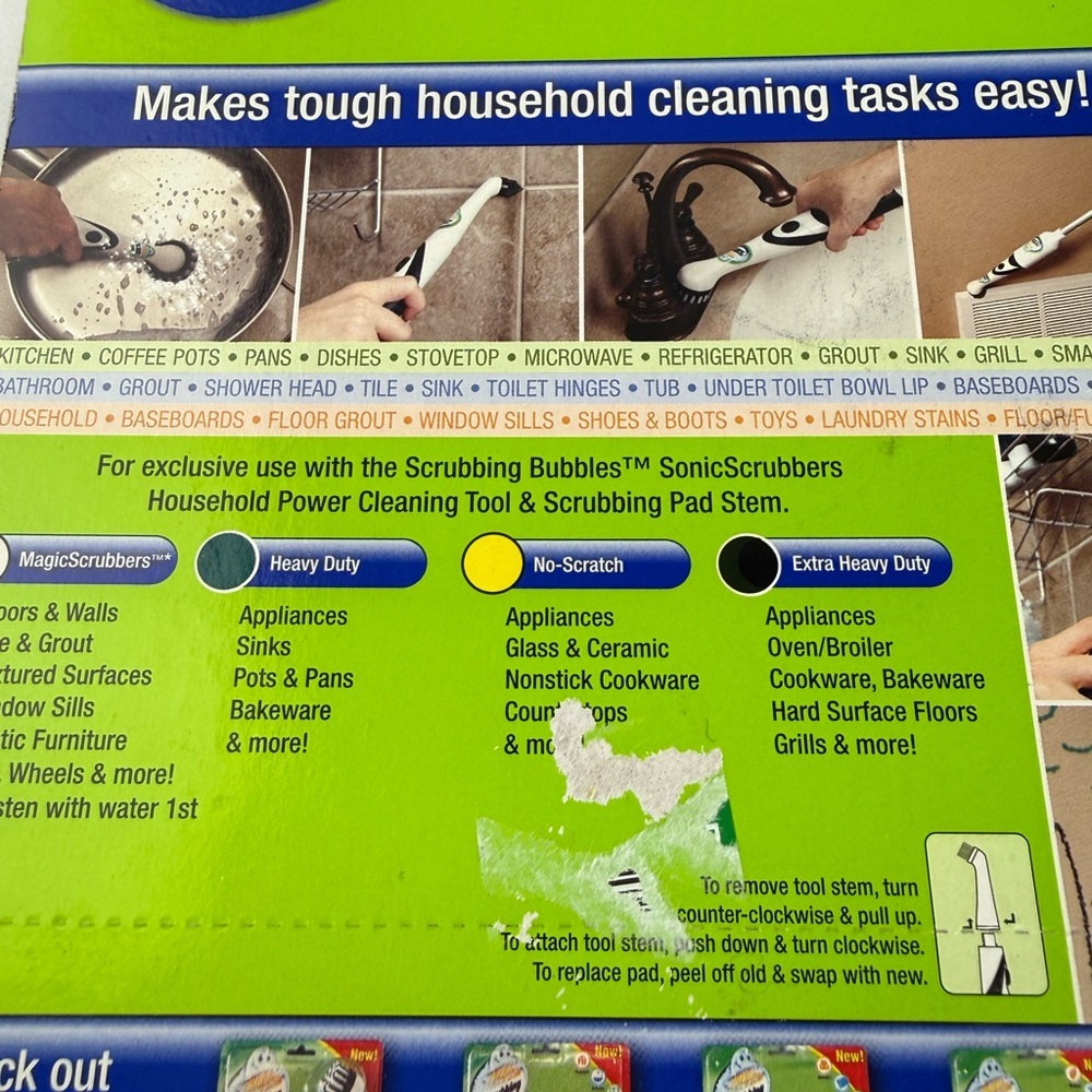 Scrubbing Bubbles Sonic Scrubbers Pad Refills 24 Count Peel and Stick - Picture 3 of 3